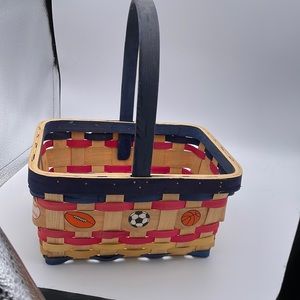 Sports themed kids empty decorated basket